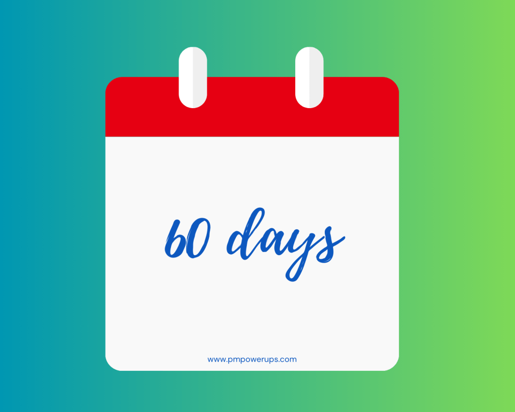 Calendar showing 60 days for onboarding